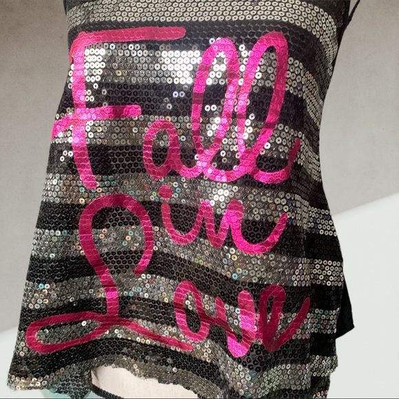 Fall in Love sequin tank top SMALL - Picture 3 of 6